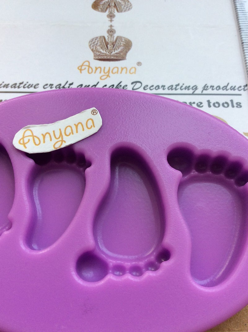 Anyana Baby foot print Baking Molds footstep Silicone Fondant molds baby shower Cake Decorating Tools Gumpaste christening cupcake topper decorations party resin Clay Chocolate Candy Molds easy to use - Image 4
